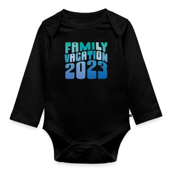 Summer family holidays 2023 - Organic Longsleeve Baby Bodysuit - black - Front