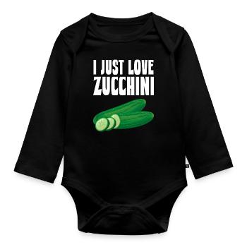 Courgette - Organic Longsleeve Baby Bodysuit - black - Front