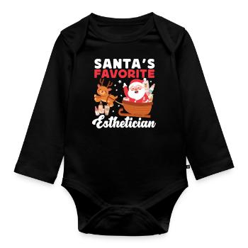 Cute Licensed Esthetician Skincare - Baby Bio-Langarm-Body - Schwarz - Vorne