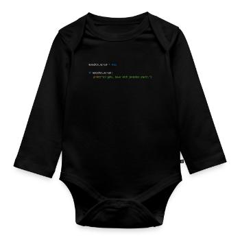 Programmierer Informatiker Nerd Softwareingenieur - Baby Bio-Langarm-Body - Schwarz - Vorne