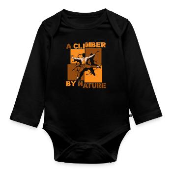 A Climber By Nature Bouldering Sport Climbing - Organic Longsleeve Baby Bodysuit - black - Front
