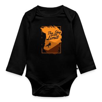 The Sky Is The Limit Alpine Climbing Sport Climbing - Organic Longsleeve Baby Bodysuit - black - Front