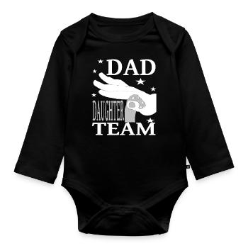 Papa Tochter bester Vater beste Tochter Geschenk - Baby Bio-Langarm-Body - Schwarz - Vorne
