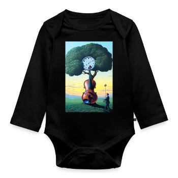 Timeless music - Organic Longsleeve Baby Bodysuit - black - Front