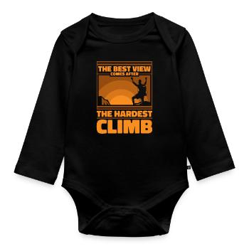 Best View Comes After The Hardest Climb Kraxler - Organic Longsleeve Baby Bodysuit - black - Front