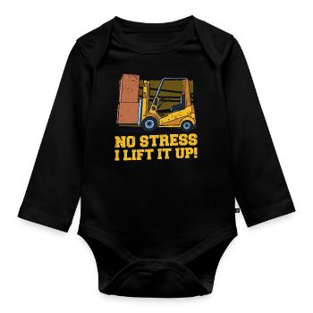 Forklift Driver Forklift Forklift Driver - Organic Longsleeve Baby Bodysuit - black - Front