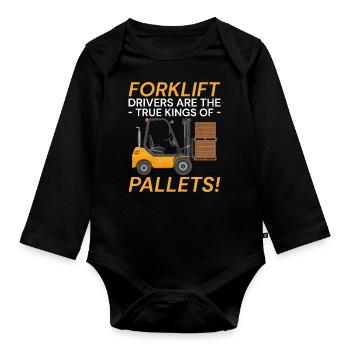 Forklift Driver Forklift Forklift Driver - Organic Longsleeve Baby Bodysuit - black - Front