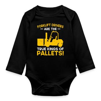 Forklift Driver Forklift Forklift Driver - Organic Longsleeve Baby Bodysuit - black - Front