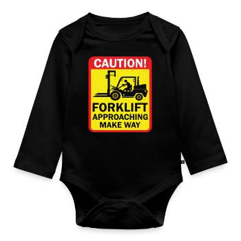 Forklift Driver Forklift Forklift Driver - Organic Longsleeve Baby Bodysuit - black - Front