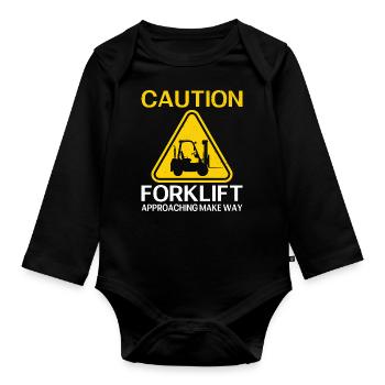 Forklift Driver Forklift Forklift Driver - Organic Longsleeve Baby Bodysuit - black - Front
