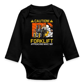 Forklift Driver Forklift Forklift Driver - Organic Longsleeve Baby Bodysuit - black - Front