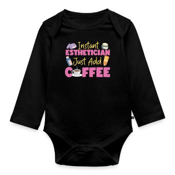 Cute Licensed Esthetician Skincare - Baby Bio-Langarm-Body - Schwarz - Vorne