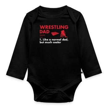 Sport Dad Définition Lutte - Body Bébé bio manches longues - noir - Devant