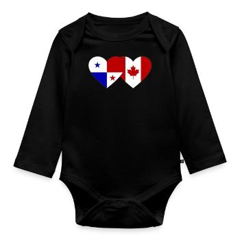 Panama Canada Flag - Organic Longsleeve Baby Bodysuit - black - Front