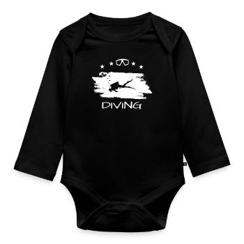 DIVING - Baby Bio-Langarm-Body - Schwarz - Vorne