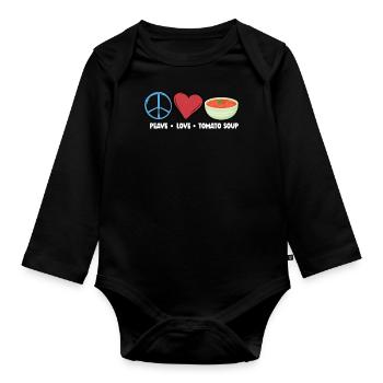 Tomato soup - Organic Longsleeve Baby Bodysuit - black - Front