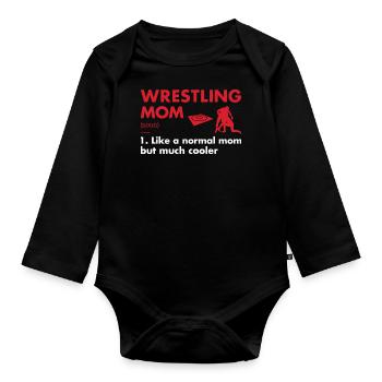 Sport Mom Definition Wrestling - Organic Longsleeve Baby Bodysuit - black - Front
