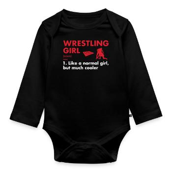 Sport Girl Definition Wrestling - Organic Longsleeve Baby Bodysuit - black - Front