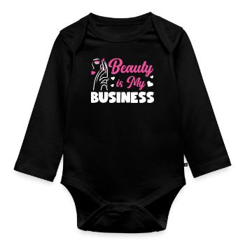 Soins de la peau d’esthéticienne agréée mignonne - Body Bébé bio manches longues - noir - Devant