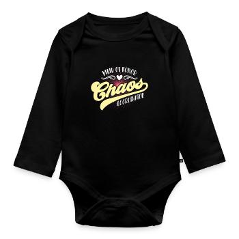 Maid Of Honor Chaos Coordinator Bachelorette Party - Organic Longsleeve Baby Bodysuit - black - Front
