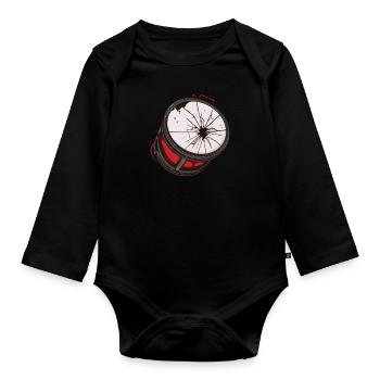 Fanfahrenzug Spielmannszug Trommel - Baby Bio-Langarm-Body - Schwarz - Vorne