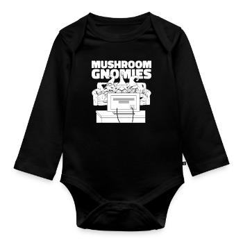 Mushroom pickers Mushrooms Funny mushroom dwarf - Organic Longsleeve Baby Bodysuit - black - Front