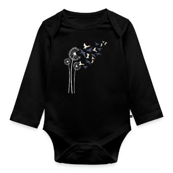 Cockatiel Dandelion Flower For Dandelions Parrot - Organic Longsleeve Baby Bodysuit - black - Front
