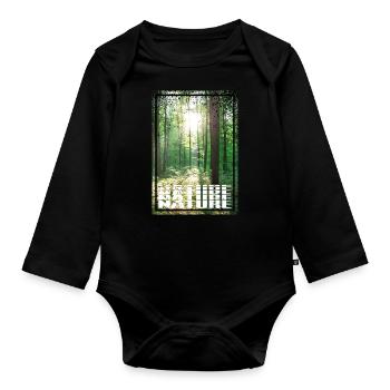Nature Forest - Baby Bio-Langarm-Body - Schwarz - Vorne