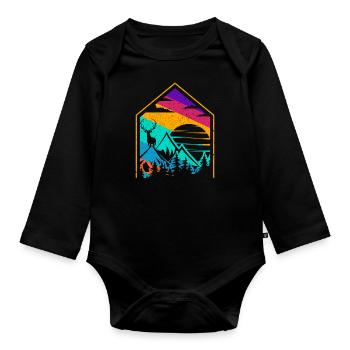 Lovely Nature House - Baby Bio-Langarm-Body - Schwarz - Vorne