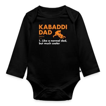 Sport Dad Definition Kabaddi - Baby Bio-Langarm-Body - Schwarz - Vorne
