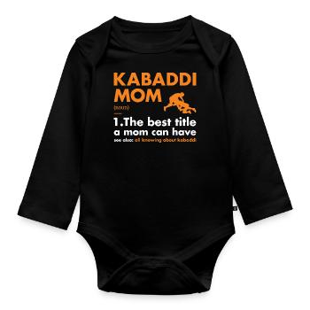 Sport Mom Definition Kabaddi - Baby Bio-Langarm-Body - Schwarz - Vorne