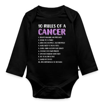 Cancer Planet - Organic Longsleeve Baby Bodysuit - black - Front