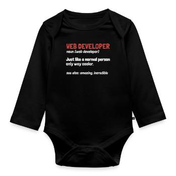 Web Developer Web Developer Definition - Organic Longsleeve Baby Bodysuit - black - Front