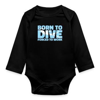 Diving Diver Funny Commercial Diving - Organic Longsleeve Baby Bodysuit - black - Front