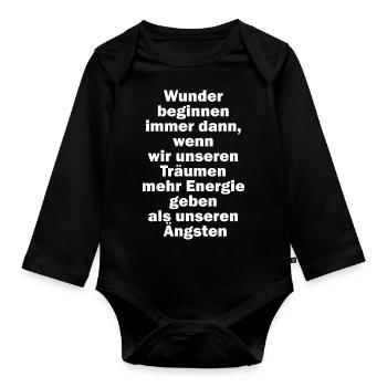 Das gute T-Shirt Wunder beginnen ... - Baby Bio-Langarm-Body - Schwarz - Vorne
