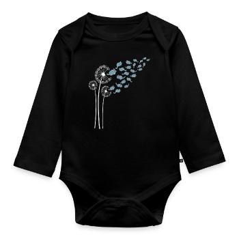 Chinchilla Dandelion Flower For Dandelions Lover - Organic Longsleeve Baby Bodysuit - black - Front