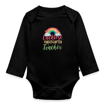 Kindergarten - Organic Longsleeve Baby Bodysuit - black - Front