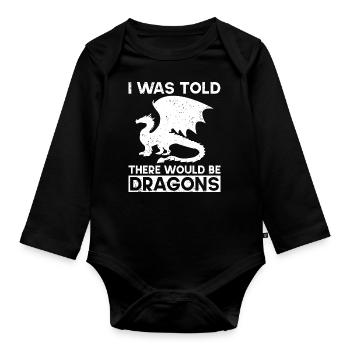 Dragon Dragon Design Mythical Creatures Fantasy - Organic Longsleeve Baby Bodysuit - black - Front