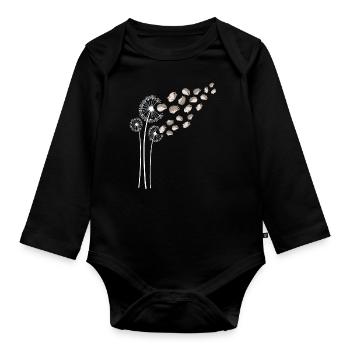 Roborovski Dwarf Hamster Dandelion Flower - Organic Longsleeve Baby Bodysuit - black - Front
