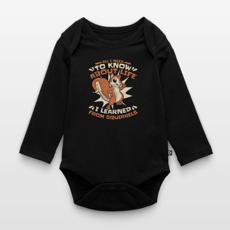 I learned from Squirrels Squirrel Fox Squirrel Organic Longsleeve Baby Bodysuit