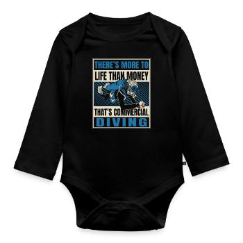 Diving Diver Commercial Diving - Organic Longsleeve Baby Bodysuit - black - Front