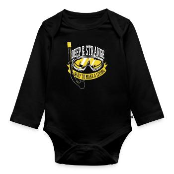 Diving Diver Funny Commercial Diving - Organic Longsleeve Baby Bodysuit - black - Front