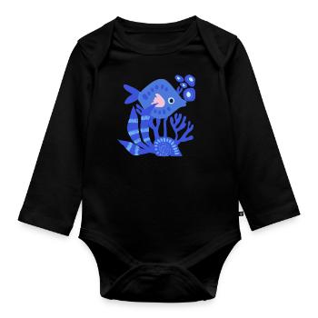 Unterwasser - Baby Bio-Langarm-Body - Schwarz - Vorne