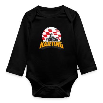 Kart Racing Karting Motorsport Gokart Kart Driver - Organic Longsleeve Baby Bodysuit - black - Front