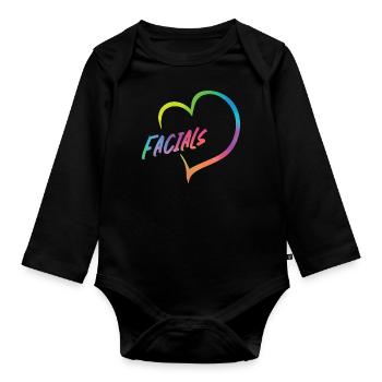 Cute Esthetician Skincare - Baby Bio-Langarm-Body - Schwarz - Vorne