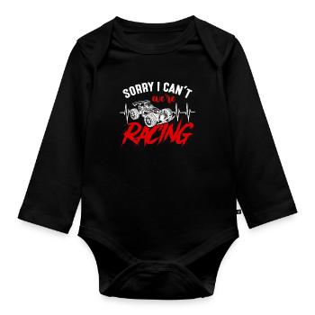RC Model Racing Sorry I Can't We're Racing RC Cars - Baby Bio-Langarm-Body - Schwarz - Vorne