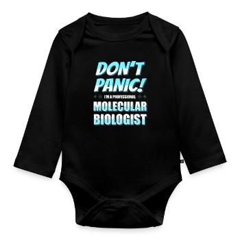 Biologiste biologique Witzig Biologiste moléculaire - Body Bébé bio manches longues - noir - Devant