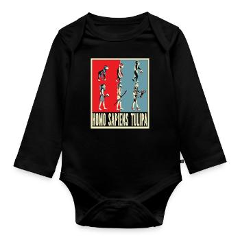 Tulpen Evolution Tulpen - Baby Bio-Langarm-Body - Schwarz - Vorne