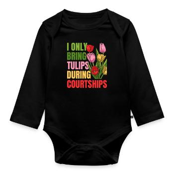 Tulipes Tulipes - Body Bébé bio manches longues - noir - Devant