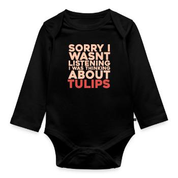 Tulpen Witzig Tulpen - Baby Bio-Langarm-Body - Schwarz - Vorne